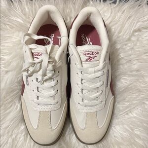 Reebok Women's Cream and Burgundy Sneakers